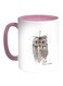 Owl Shape Printed Coffee Mug White/Pink 11ounce