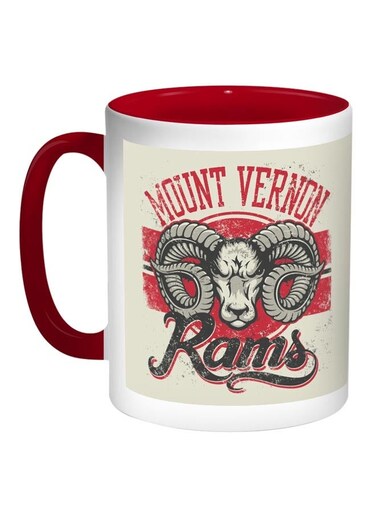 Mount Vernon Printed Coffee Mug Red/White 11ounce