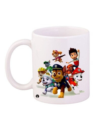 Cartoon Printed Coffee Mug White/Red/Beige 11ounce