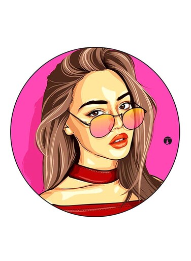 Woman Printed Fridge Magnet Multicolour