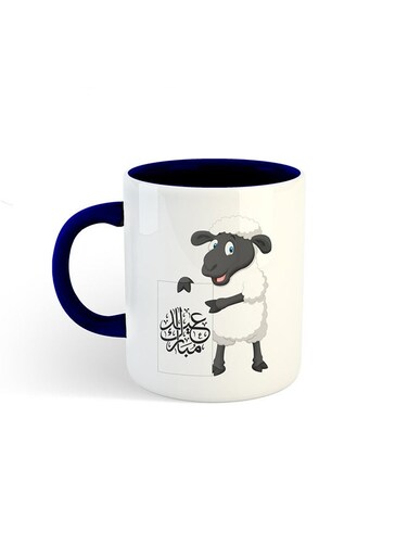 Eid Al-Adha Sheep Printed Mug White/Navy