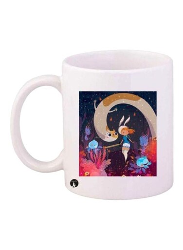 Adventure Time Printed Mug White/Black/Beige