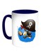 Colourful Monster Printed Coffee Mug White/Blue 11ounce