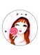 Girl Printed Fridge Magnet Round Multicolour