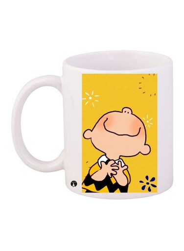 Cartoon Printed Coffee Mug White/Yellow/Black