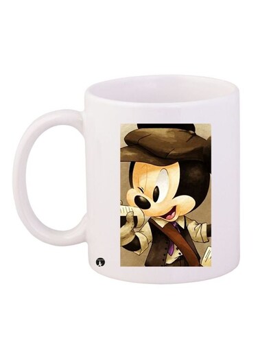 Mickey Mouse Printed Coffee Mug White/Brown/Beige