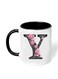RYN&reg; Printed Ceramic Coffee Mug Gift for Coffee and Tea Lovers 11 Oz alphabet Y