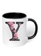 RYN&reg; Printed Ceramic Coffee Mug Gift for Coffee and Tea Lovers 11 Oz alphabet Y