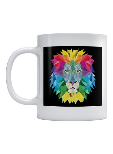Lion Printed Mug White/Blue/Pink