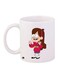 Cartoon Printed Coffee Mug White/Pink/Brown 11ounce