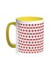 Decoration With Lines And Circles Printed Coffee Mug Yellow/White 11ounce