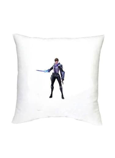 Mobile Legends Character Printed Decorative Cushion White/Purple/Black 16x16inch