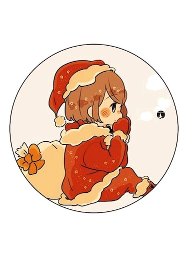 Girl Printed Fridge Magnet Beige/Red/Brown 5.5cm