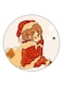 Girl Printed Fridge Magnet Beige/Red/Brown 5.5cm