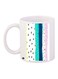 Printed Ceramic Coffee Mug White/Blue/Pink 11ounce