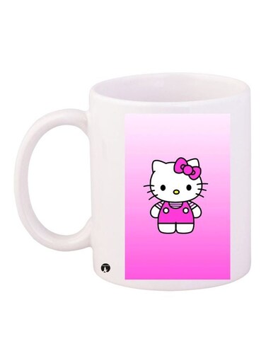 Hello Kitty Printed Coffee Mug White/Pink/Black 11ounce
