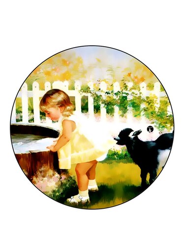 Girl Printed Fridge Magnet Multicolour