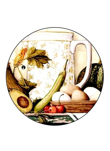 Food Printed Fridge Magnet Round Multicolour