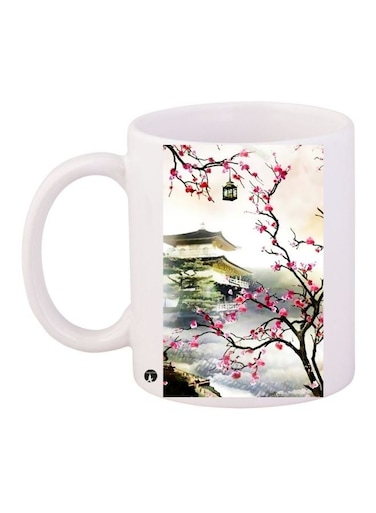 Printed Coffee Mug White/Green/Pink