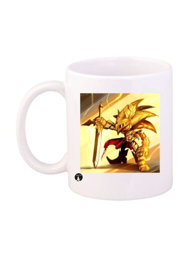 Sonic Video Game Printed Mug White/Gold/Red Standard Size