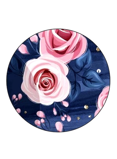 Flowers Printed Fridge Magnet Round Multicolour