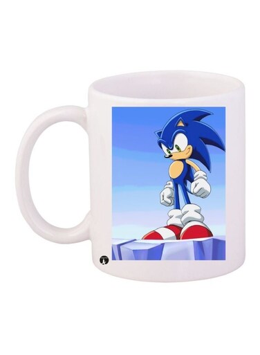 Sonic Printed Coffee Mug White/Blue/Red 11ounce