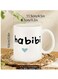 Large Heavy-Duty 11oz Coffee Mug - Ceramic Cup with Habibi Arabic Love Phrase &amp; Heart, White Mug