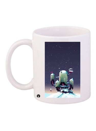 Printed Coffee Mug White/Green/Blue