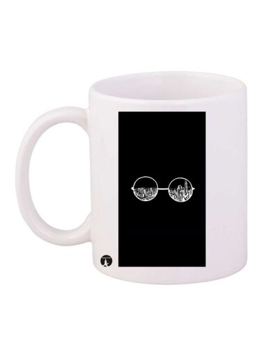 A Glasses Printed Mug White/Black Standard Size