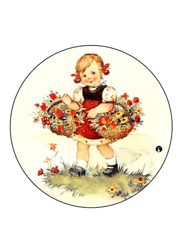 Girl Printed Fridge Magnet Multicolour