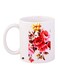 Floral Printed Coffee Mug White/Red/Pink 11ounce