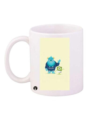 Monsters Inc Printed Coffee Mug White/Beige/Blue
