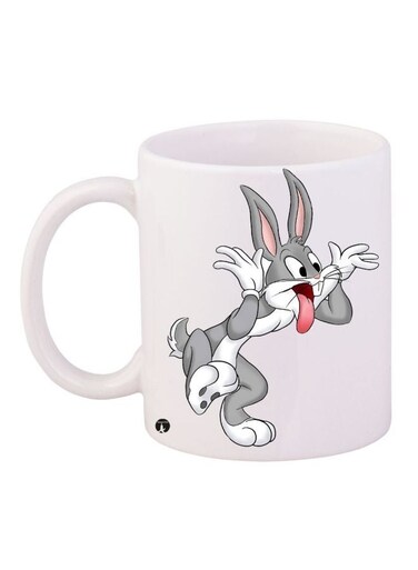 Bugs Bunny Printed Coffee Mug White/Grey/Pink