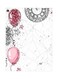 Balloon Themed Metallic Plate White/Pink/Red 20x15cm