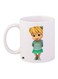 Cartoon Printed Coffee Mug White/Green/Beige 11ounce