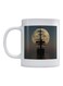 Ship And Moon Printed Ceramic Mug White/Black/Grey 350ml