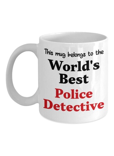 World's Best Police Detective Printed Coffee Mug White/Black/Red