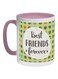 Best Friends For Ever Printed Coffee Mug Green/White/Black 325ml