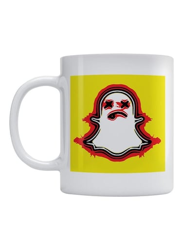 Snapchat Printed Mug White/Yellow/Red