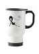 Cartoon Cat Printed Travel Mug White 13centimeter