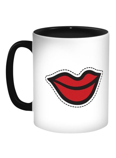 Smiling Lips Printed Coffee Mug White/Black/Red