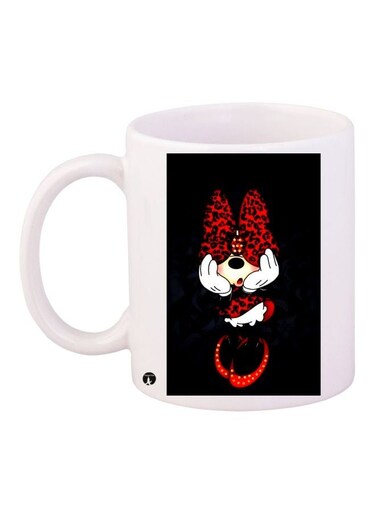 Cartoon Printed Coffee Mug White/Black/Red 11ounce