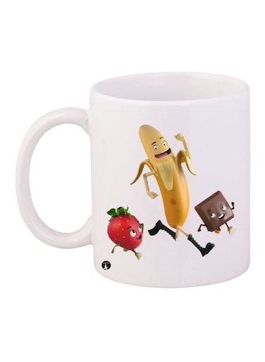 Fruits Printed Coffee Mug White/Yellow/Red 11ounce