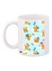 Cartoon Printed Coffee Mug White/Blue/Yellow 11ounce