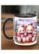 RYN&reg; Valentine Bear Ceramic Coffee Mug, 11oz - Dual-Sided Teddy Bear Design, Dishwasher &amp; Microwave Safe, Perfect for Hot &amp; Cold Beverages, Ideal Gift for Birthday, Valentine'S Day,