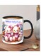 RYN&reg; Valentine Bear Ceramic Coffee Mug, 11oz - Dual-Sided Teddy Bear Design, Dishwasher &amp; Microwave Safe, Perfect for Hot &amp; Cold Beverages, Ideal Gift for Birthday, Valentine'S Day,
