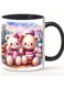 RYN&reg; Valentine Bear Ceramic Coffee Mug, 11oz - Dual-Sided Teddy Bear Design, Dishwasher &amp; Microwave Safe, Perfect for Hot &amp; Cold Beverages, Ideal Gift for Birthday, Valentine'S Day,