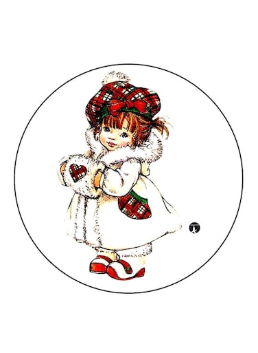 Girl Printed Fridge Magnet Multicolour