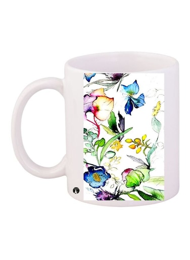 Floral Printed Coffee Mug White/Blue/Green