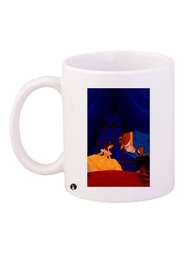 Cartoon Printed Coffee Mug White/Blue/Red 11ounce